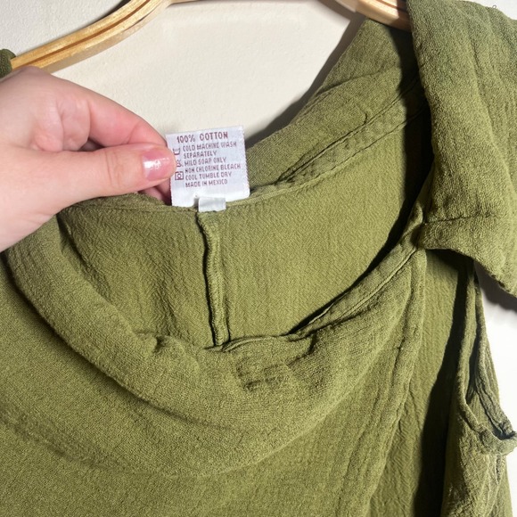 Oh My Gauze! 1 Asymmetrical Tunic Green Excellent Condition 100% Cotton Bohemian - Picture 3 of 5